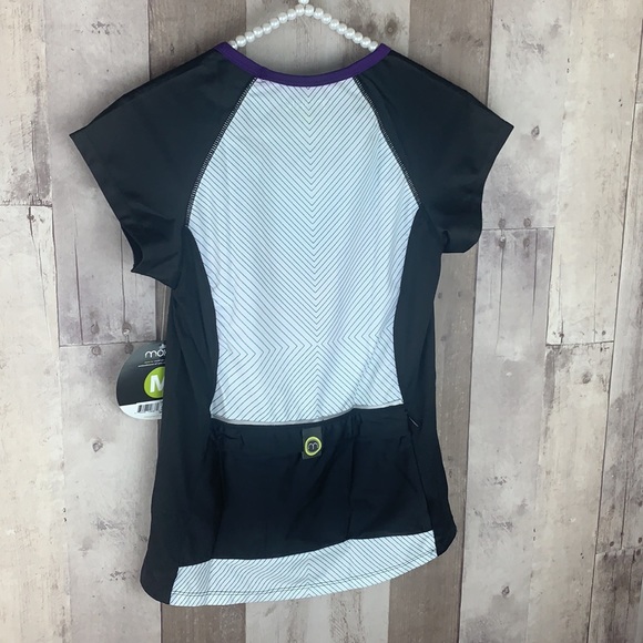 NWT Moxie Cycling Black White Colorblock Tee size Medium - Picture 5 of 11